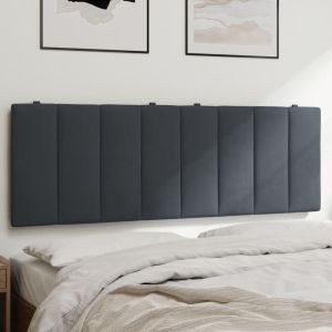 Almofadão de cabeceira 140 cm veludo cinzento-escuro ptob4548