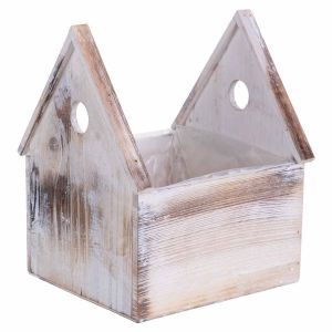 Suporte quadrado de madeira para vasos 20x18x26/12a cm
