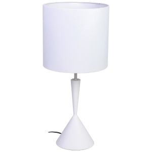 Candeeiro de mesa em metal branco 30x30x52/66h cm
