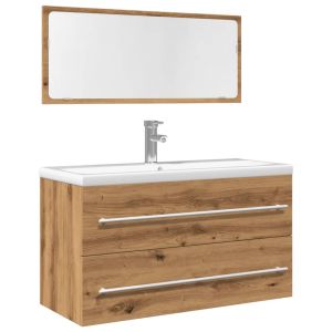 2 pcs móveis de casa de banho deriv. Madeira carvalho artisiano ptr3709