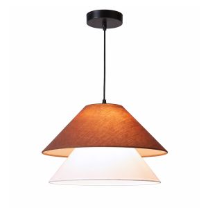 Lustre francês retro "siena" em tecido, de dupla camada e duas cores.