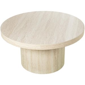 Mesa de centro madera dm y papel travertino color natural