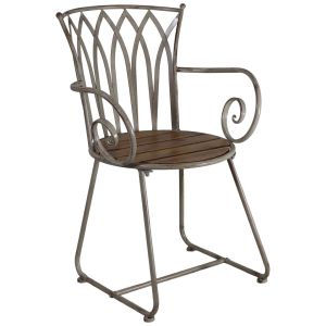 Cadeira em ferro forjado castanho, 56x46x86h cm