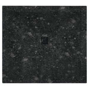 Ondee - base de duche nola 3 - cortável - 80x80 - terrazzo preto - batoque