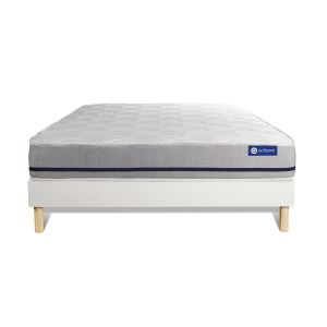 Conjunto de estrado branco + colchão actisom actilatex soft (130x190 cm - e