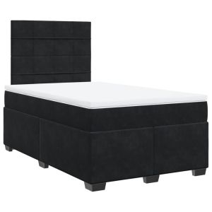 vidaXL cama box spring con colchón terciopelo negro 120x190 cm