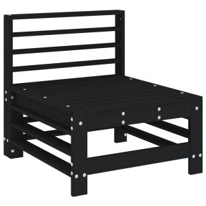 vidaXL sofá central de jardín madera maciza de pino negro