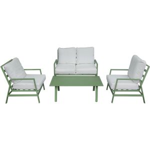 Conjunto de mobiliário de jardim em metal "queens" - 4 lugares - verde