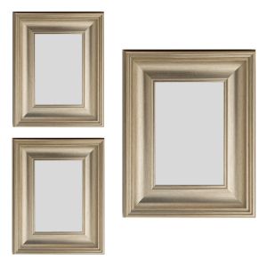 Dekoarte - conjunto de 3 espelhos decorativos com moldura vintage prateado