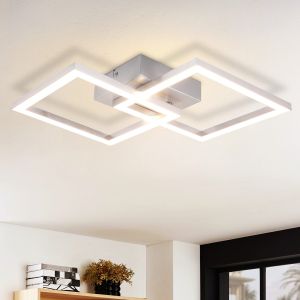 Nettlife quadrado LED luz de teto prata moderna quarto luz de teto 24w