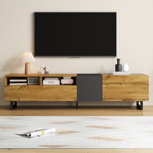 Móvel para televisão, combinação de cores minimalista.