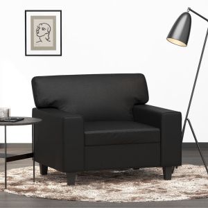 Poltrona couro artificial 60 cm preto pt9427