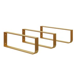 Conjunto de 3 suportes de fixaçãos dourado mate para tampo de lavatório