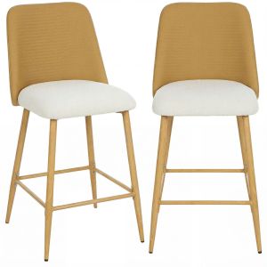 Bancos de bar 45x54,5x94 cm linho, pu color marrón Homcom, casa - cadeiras
