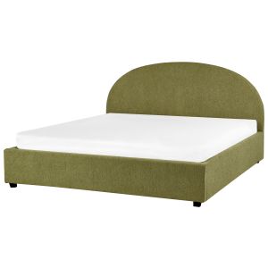 Sommier com arrumação vaucluse bouclé verde-oliva 180 x 200 cm