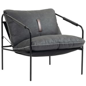 Poltrona 74.5x75x77 cm couro sintético, metal color gris Homcom
