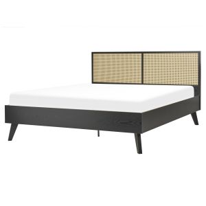 Cama rattan monpazier 160 x 200 cm preto