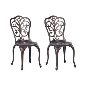Conjunto de 2 cadeiras de jardim triora metal castanho