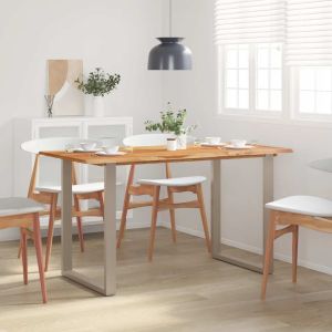 Mesa de jantar 140x70x76 cm madeira de acácia maciça wf319811