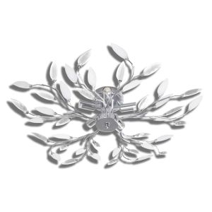 Luminária de teto vidaxl com braços de cristal formato de folha 5 lâmpadas
