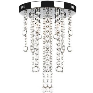 Lustre para sala de jantar metalica branca com esferas de cristais