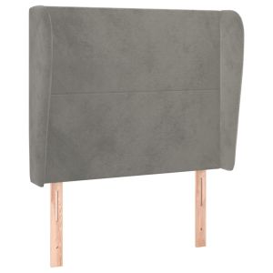 vidaXL cabecero con orejas de terciopelo gris claro 103x23x118/128 cm