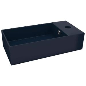 Lavatório wc c/ extravasamento cerâmica azul-escuro