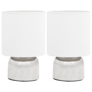 vidaXL candeeiros de secretária ativados por toque 2 pcs branco e14