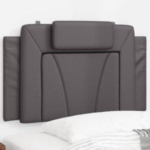 Almofadão de cabeceira 80 cm couro artificial cinzento ergft7280