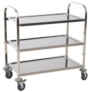 Carrinho de cozinha 85x45x90 cm aço inoxidável tipo 430 color gris Homcom