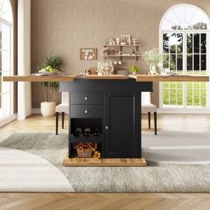 Mesa de jantar extensível com arrumação mdf preto 75x140x80cm