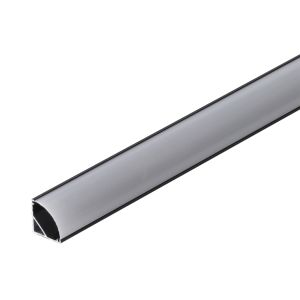 Perfil de alumínio preto para cantos de instalação de fita LED - difusor