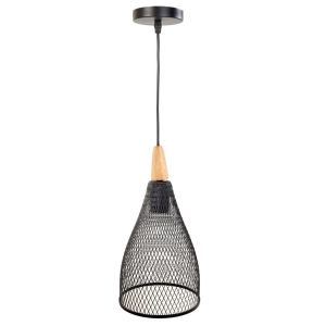 Candeeiro de teto em metal preto 17x17x35/105