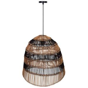 Lâmpada de teto de rattan marrom d56x55,5h cm