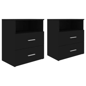 Casa lúmina - set  de 2 mesita de noche negro madeira  50 x 32 x 60 cm
