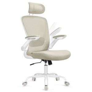Cadeira de escritório ergonómica em tela, cadeira com suporte lombar acolch