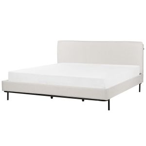 Cama tecido corio 180 x 200 cm cinzento claro