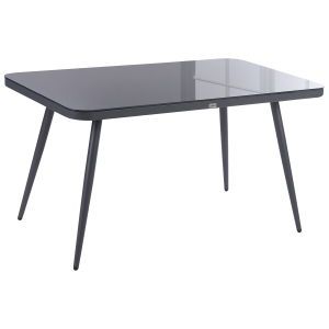 Mesa de refeição de jardim lipari 140 cm 80 cm vidro cinzento