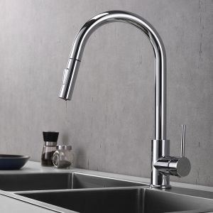 Kibath torneira cozinha monocomando mir com acabamento em latão cromado