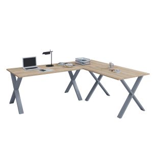 Escritorio lona plata / blanco al. 76 x an. 220 x p. 220 cm