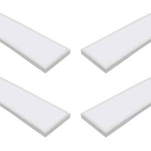 4x painel LED superfície retroiluminado 120x30 cm, 60w 5000lm, branco 6000k