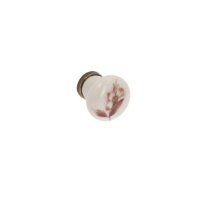 Maçaneta para móveis 05 em zamac e porcelana diám 28 mm antigo lote de 25