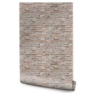 Papel de parede de tijolo delicado sala de estar decoração moderna