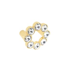 Puxador para mobiliário, zamac e cristal, com dist entre furos 32 mm