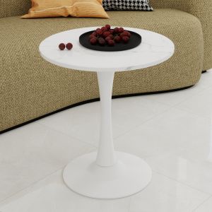 Mesa de centro redonda mármore branco