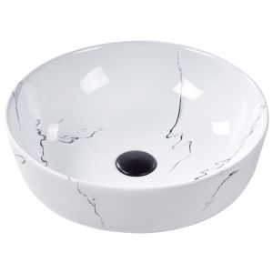 Lavatório de bancada hopi ⌀ 42 cm cerâmica mármore branco