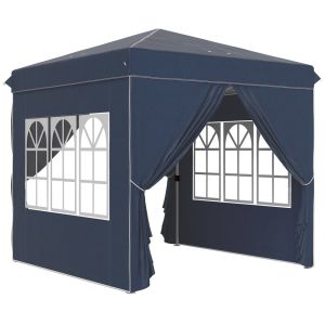Tenda de exterior 248x248x270 cm metal e tecido oxford color azul Outsunny