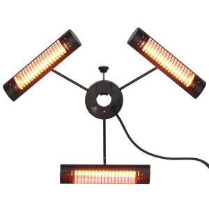 Aquecedor elétrico de exterior 87x75x22 cm liga de alumínio Outsunny
