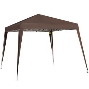 Tenda dobrável 240x240x250 cm tecido oxford, aço color marrón Outsunny