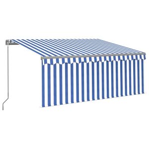vidaXL toldo retráctil manual con persiana y LED azul y blanco 3x2,5 m